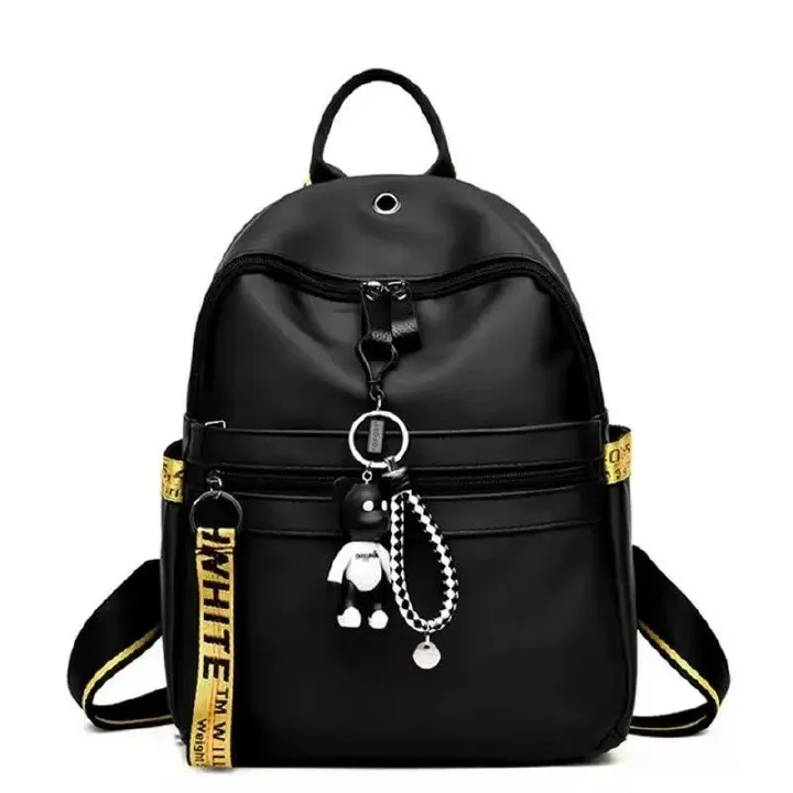 New Style Fashionable Ribbon Large-Capacity Women's Oxford Cloth Double-Shoulder Bag Korean-Style Outdoor Travel Small Backpack, With A Pendant As A Gift