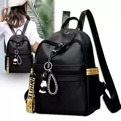 New Style Fashionable Ribbon Large-Capacity Women's Oxford Cloth Double-Shoulder Bag Korean-Style Outdoor Travel Small Backpack, With A Pendant As A Gift