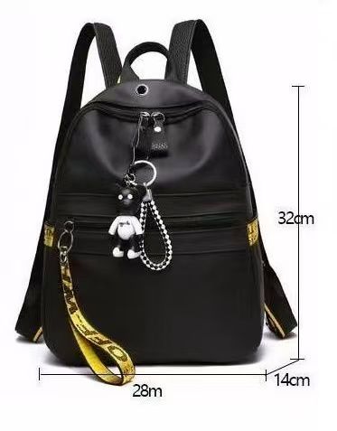 New Style Fashionable Ribbon Large-Capacity Women's Oxford Cloth Double-Shoulder Bag Korean-Style Outdoor Travel Small Backpack, With A Pendant As A Gift