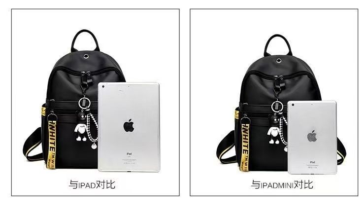 New Style Fashionable Ribbon Large-Capacity Women's Oxford Cloth Double-Shoulder Bag Korean-Style Outdoor Travel Small Backpack, With A Pendant As A Gift