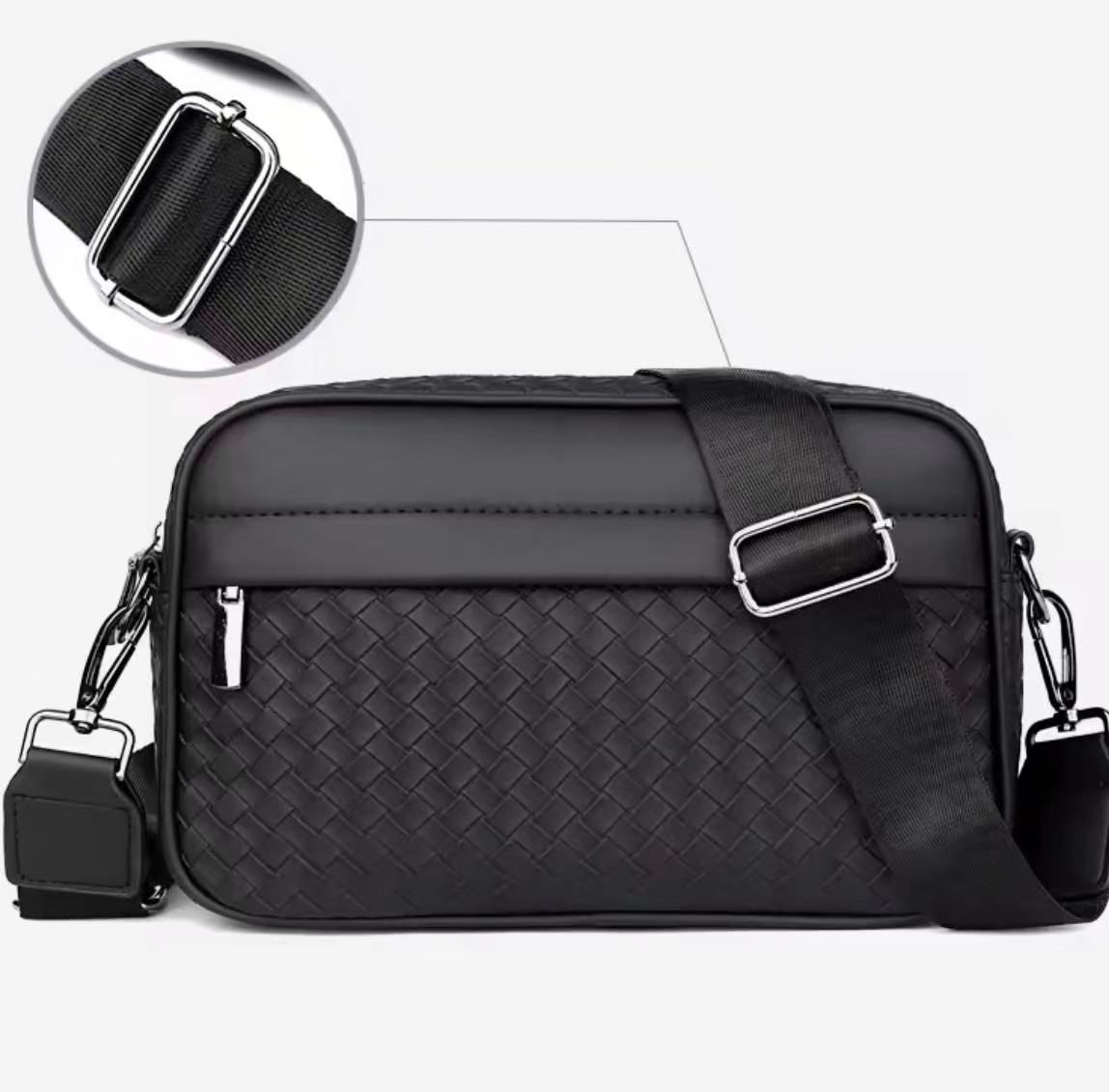 Men's Crossbody Bag, Large-Capacity Tote Bag, New-Style Designer Men's Leather Shoulder Bag, High-End Korean-Style Fashion Versatile Crossbody Bag