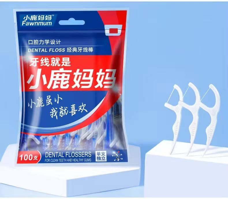 100 Pieces Deer Mom Dental Floss, Oral Mechanics Design, High-Fine Household Dental Floss Picks, Toothpicks, Dental Floss For Teeth Cleaning, Oral Care