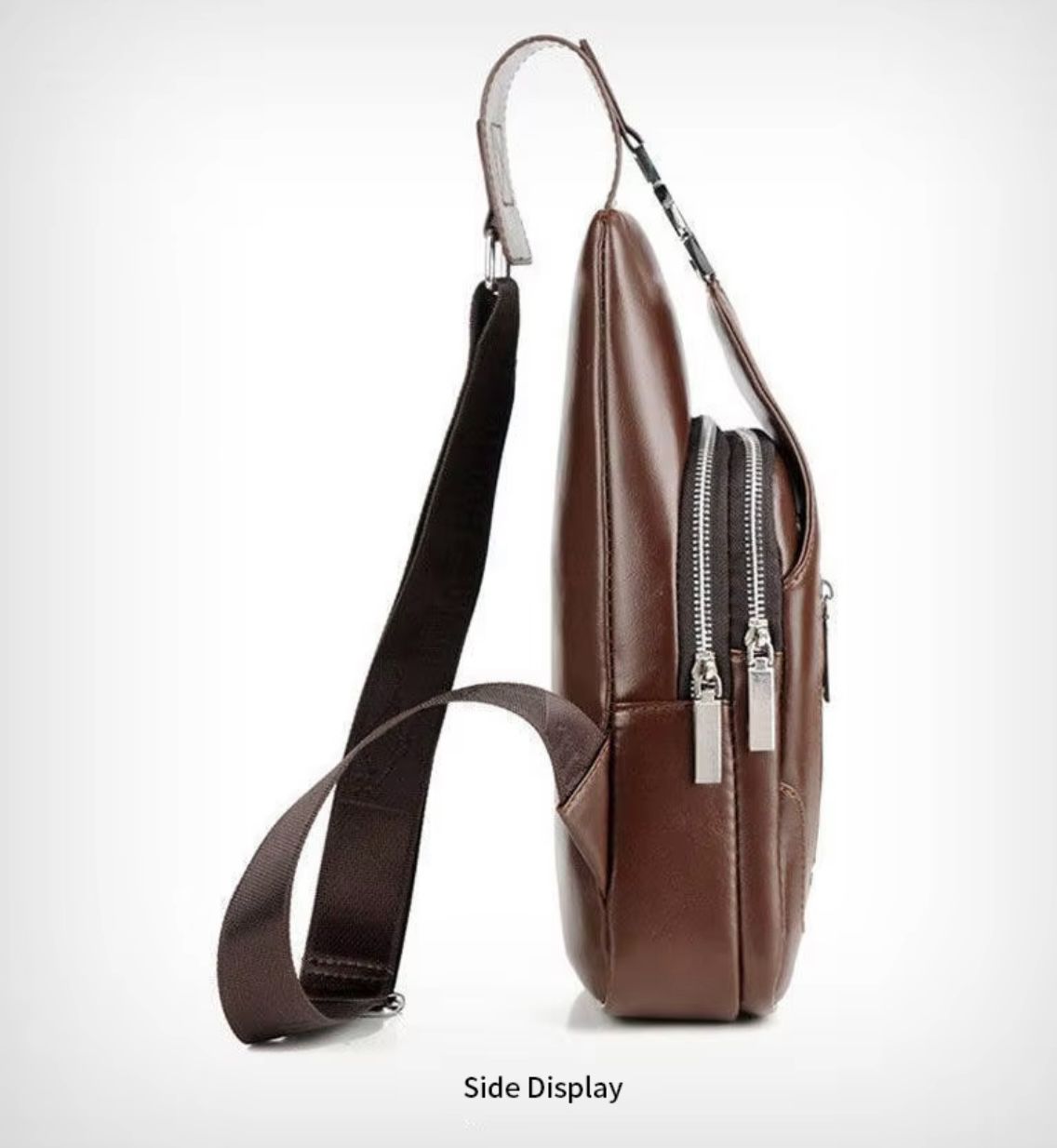 Men's double - pull large - capacity stylish casual chest bag with lock buckle, ultra - versatile. Spacious with smart compartments. Buy 1 get 4 free: belt, card holder, glasses, wallet included!