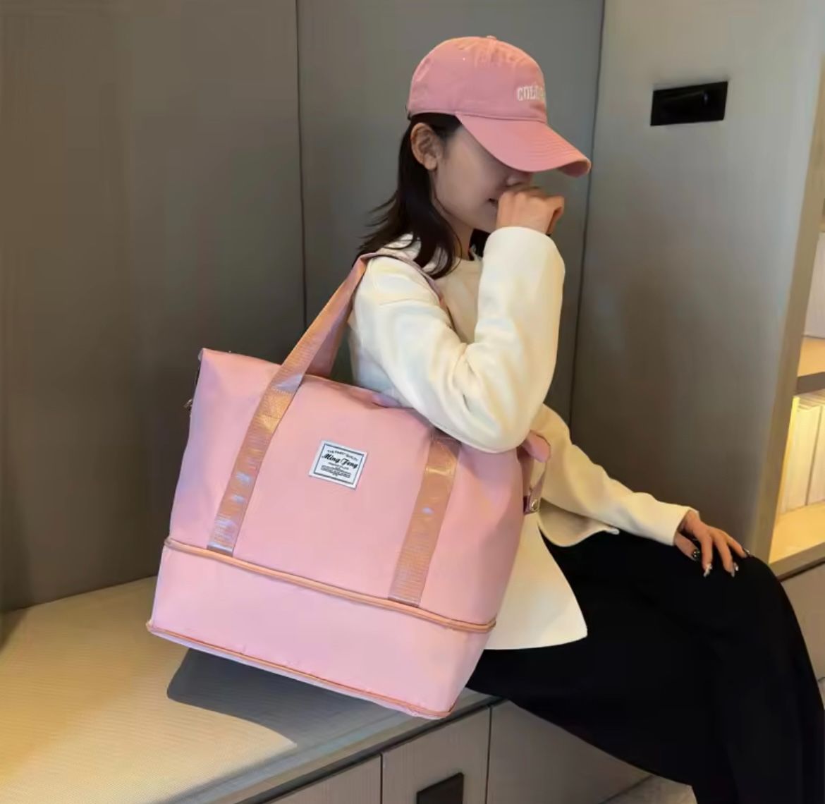 Large-Capacity Waterproof Expandable Foldable Travel Bag - Dry-Wet Separation for Sports Yoga Swimming Fitness, Student Short-Distance Business Trip