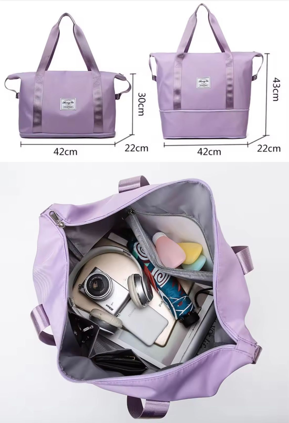 Large-Capacity Waterproof Expandable Foldable Travel Bag - Dry-Wet Separation for Sports Yoga Swimming Fitness, Student Short-Distance Business Trip