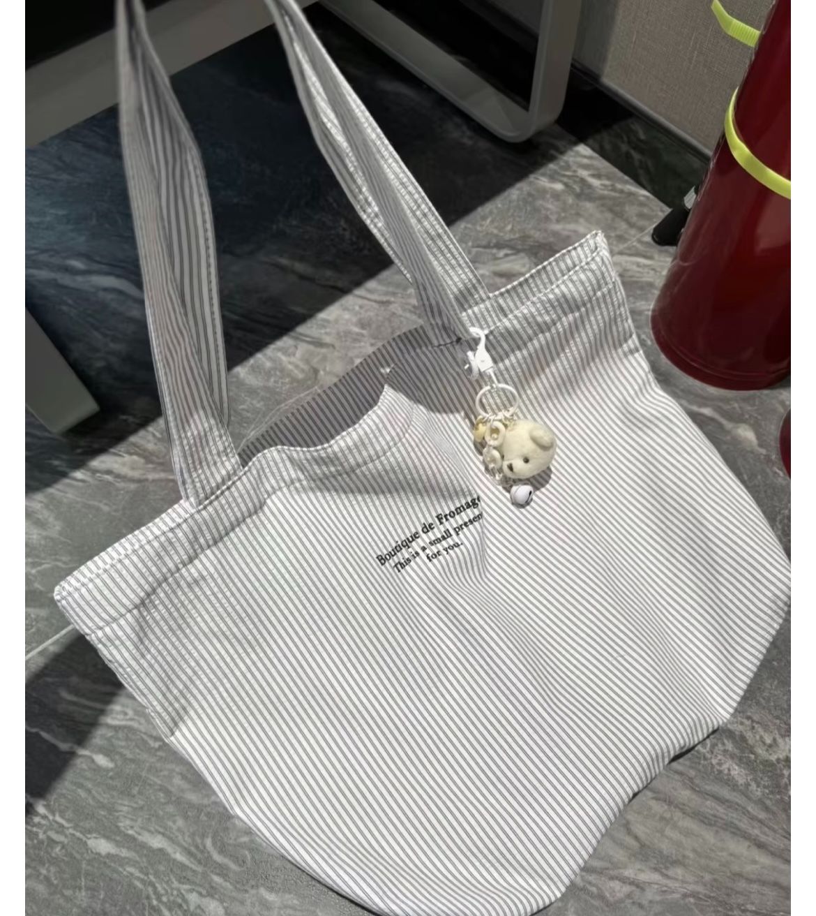 2025 New Casual Striped Lazy Minimalist Canvas Tote Bag - Large-Capacity Commuting Single-Shoulder Bag, Versatile & Lowest Price Online