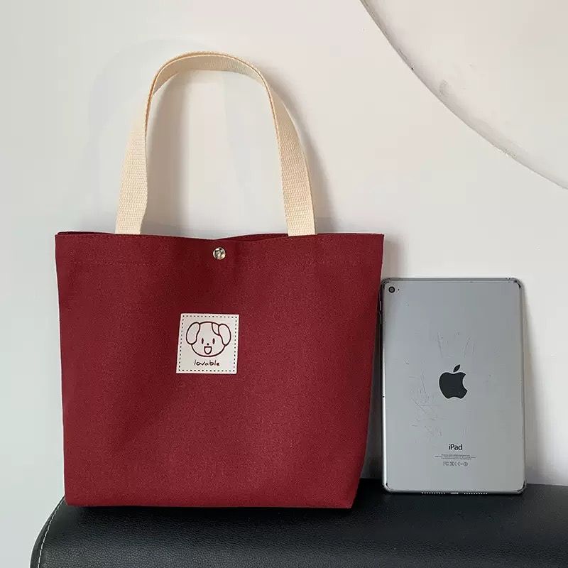 Luxury Large Capacity Women's Cotton Canvas Shopping Tote Bag With Pocket