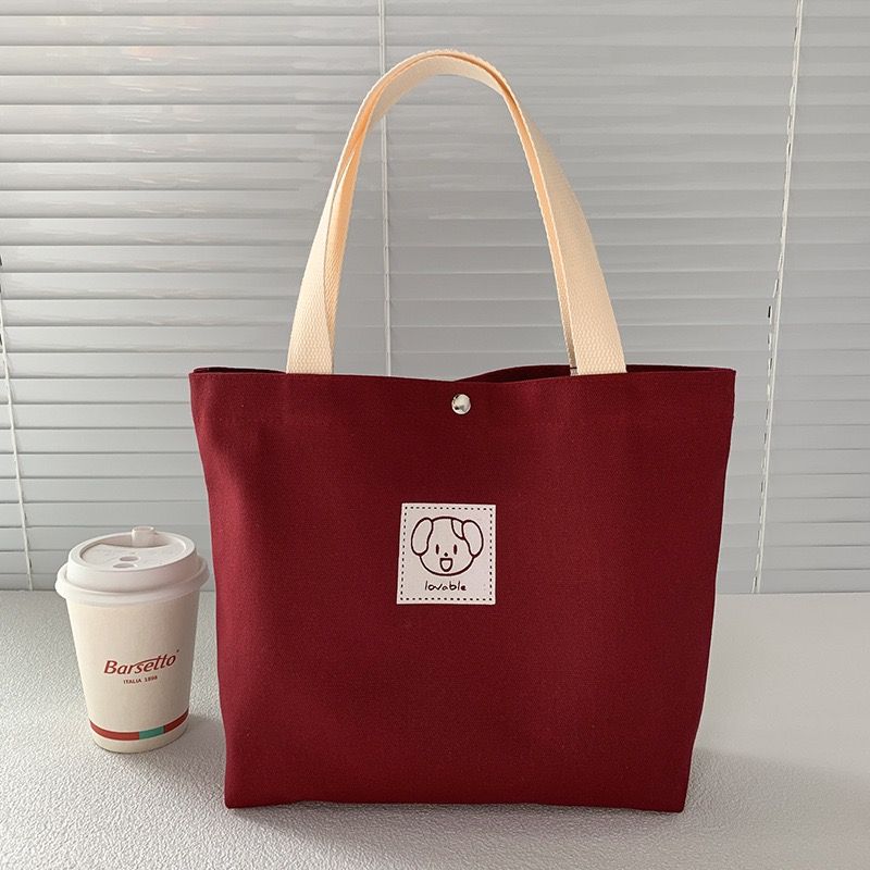 Luxury Large Capacity Women's Cotton Canvas Shopping Tote Bag With Pocket