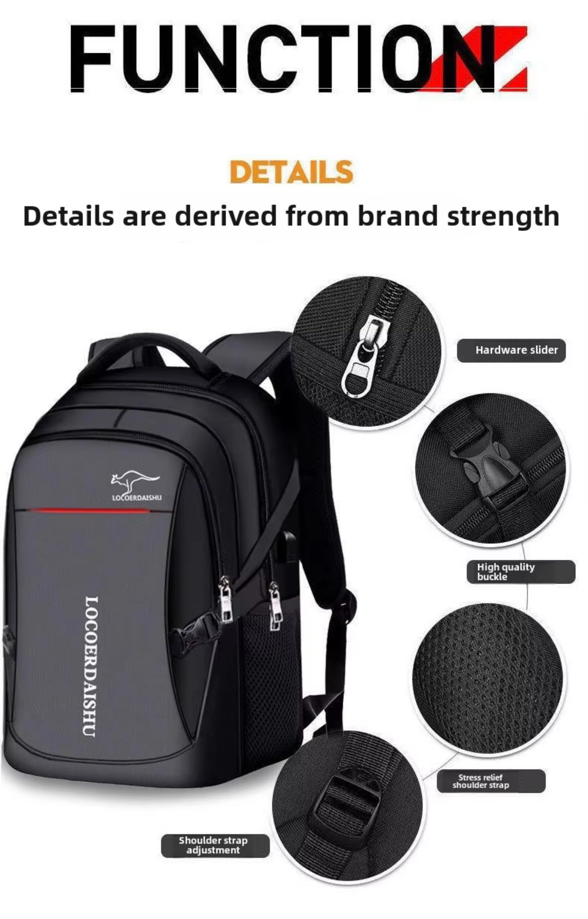 Men's Backpack Men's Backpack Korean Style Trendy Large Capacity High School Junior High School Student Schoolbag Travel Bag Com