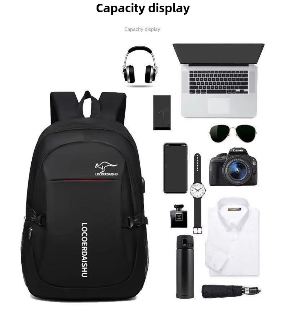 Men's Backpack Men's Backpack Korean Style Trendy Large Capacity High School Junior High School Student Schoolbag Travel Bag Com