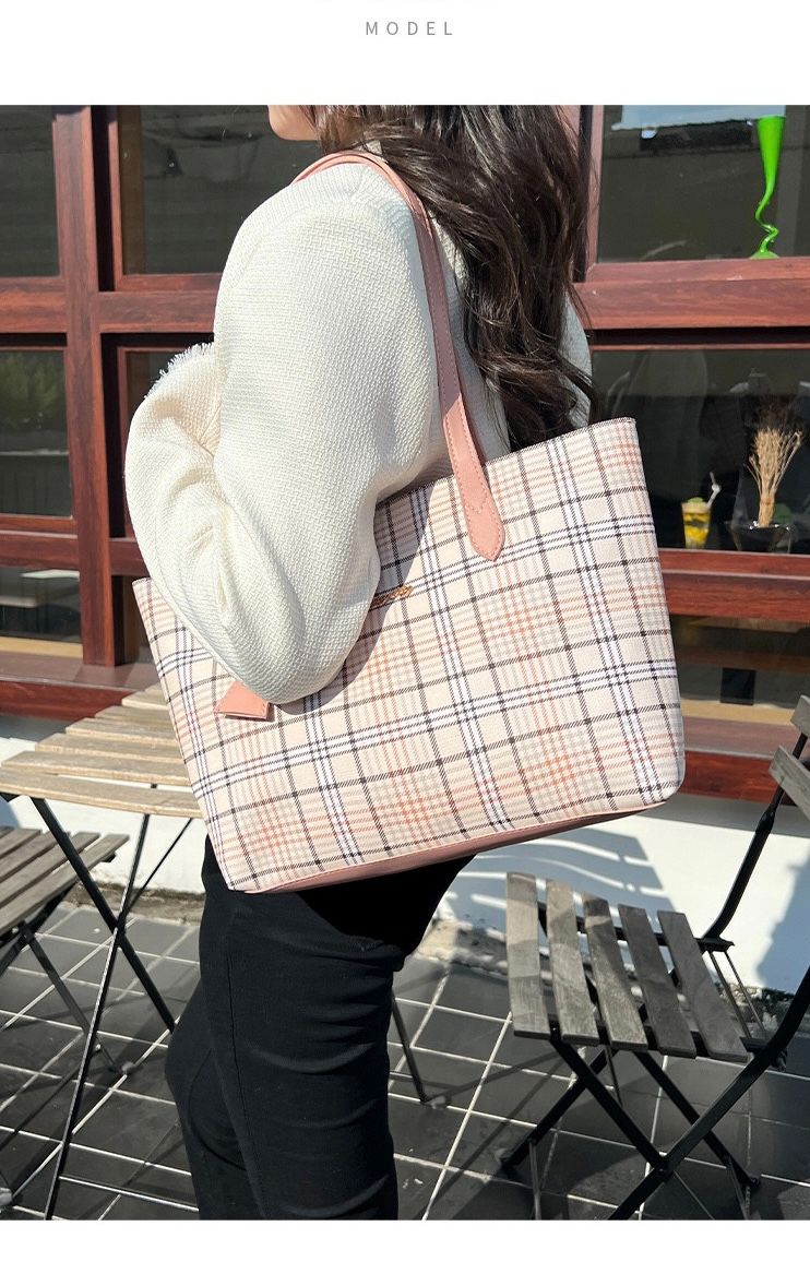 Large Capacity PU Leather Cross Body Tote Bag Vintage Multifunctional Fashionable Handbag Messenger Chain Big Size Shoulder Tote