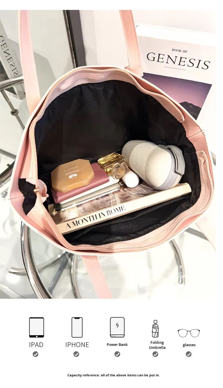 Large Capacity PU Leather Cross Body Tote Bag Vintage Multifunctional Fashionable Handbag Messenger Chain Big Size Shoulder Tote