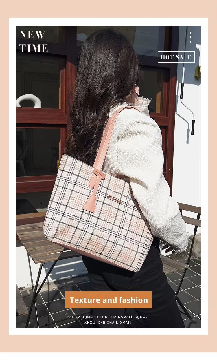 Large Capacity PU Leather Cross Body Tote Bag Vintage Multifunctional Fashionable Handbag Messenger Chain Big Size Shoulder Tote