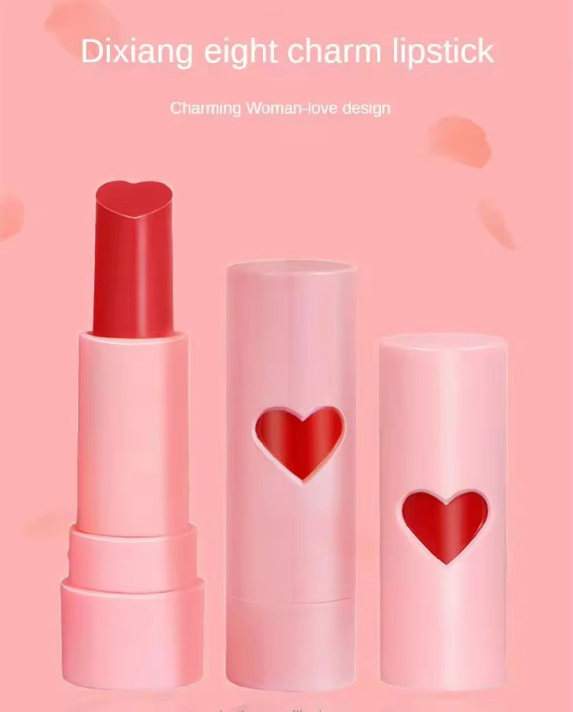 Bestselling Pink Heart Gift Box High Appearance Long Lasting Moisturizing Color Rich Women Perfume and Lipstick Set