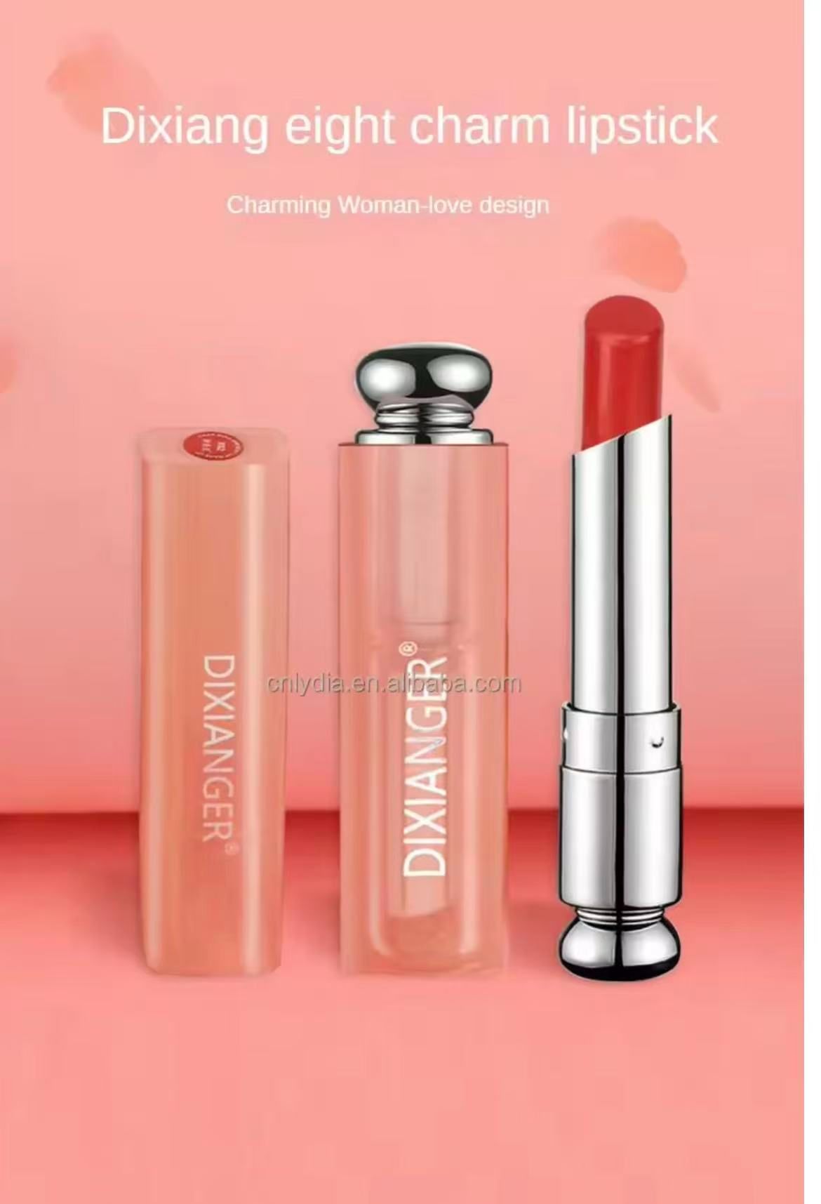 Bestselling Pink Heart Gift Box High Appearance Long Lasting Moisturizing Color Rich Women Perfume and Lipstick Set