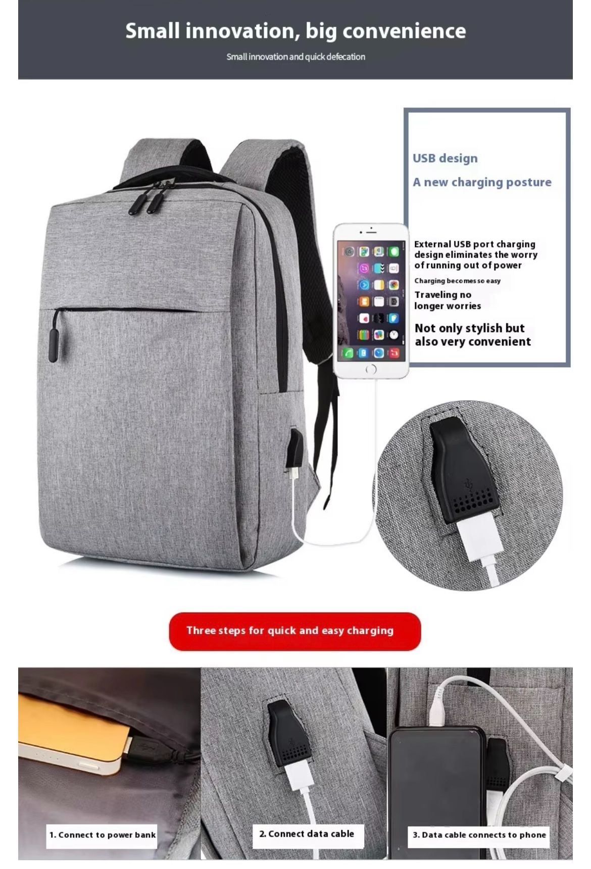 2025 New Mens Waterproof Laptop Backpack Cheap School Backpacks Usb Computer Bag