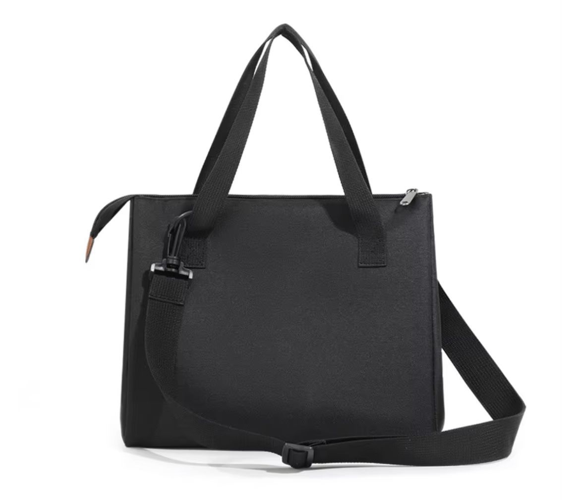 Large Capacity Single Shoulder Insulated Lunch Bag for Office Workers Oxford Cloth Hand-held Insulated Cooler Bags