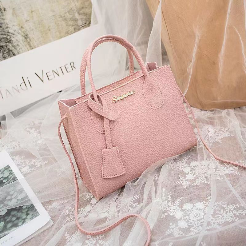 Autumn and Winter Lychee Pattern Crocodile Crossbody Bag Korean Version Candy Color Zipper Bag Diagonal Handbag