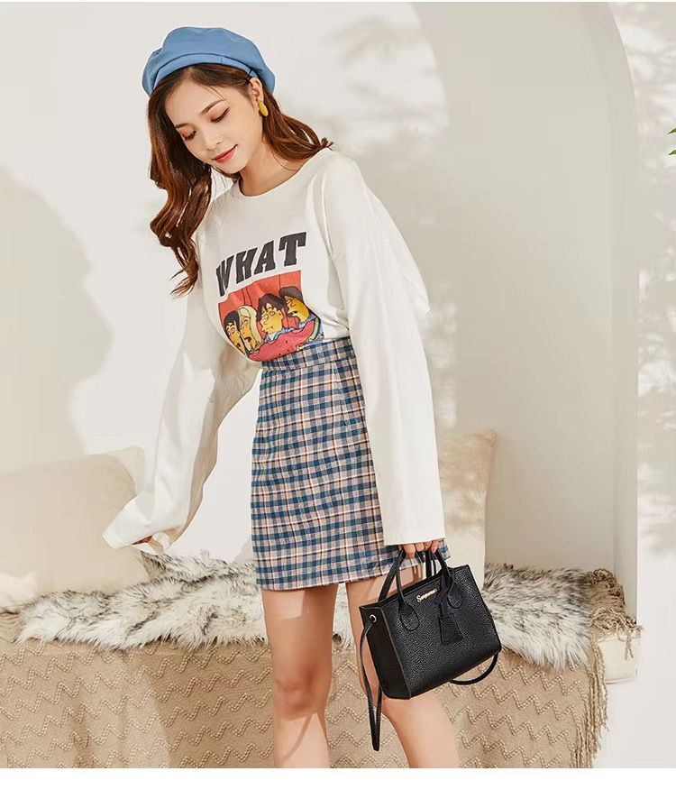 Autumn and Winter Lychee Pattern Crocodile Crossbody Bag Korean Version Candy Color Zipper Bag Diagonal Handbag