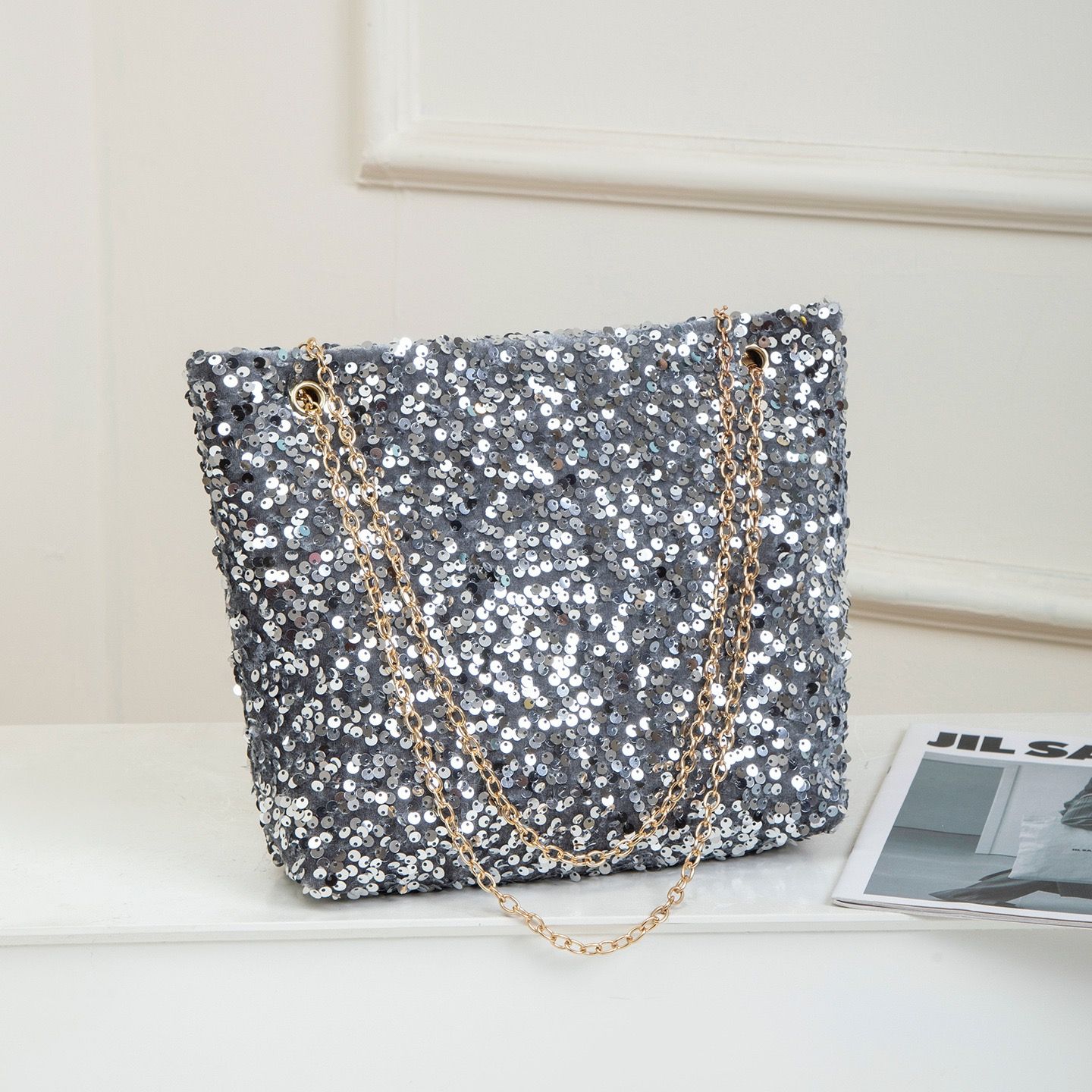 Women Sequin Bag Small Shoulder Tote Sparkly Purse Clutch Handbags Evening Bag Party Bling Glitter Sparkle Sequin Purse