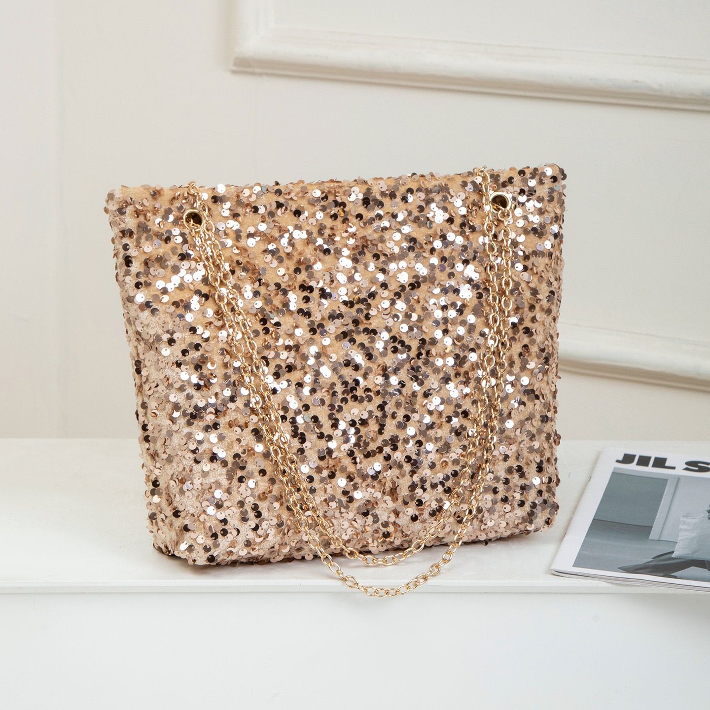 Women Sequin Bag Small Shoulder Tote Sparkly Purse Clutch Handbags Evening Bag Party Bling Glitter Sparkle Sequin Purse