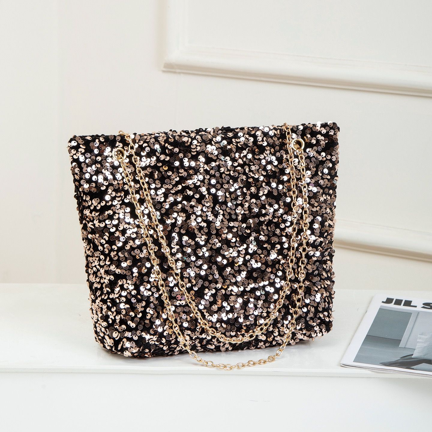 Women Sequin Bag Small Shoulder Tote Sparkly Purse Clutch Handbags Evening Bag Party Bling Glitter Sparkle Sequin Purse