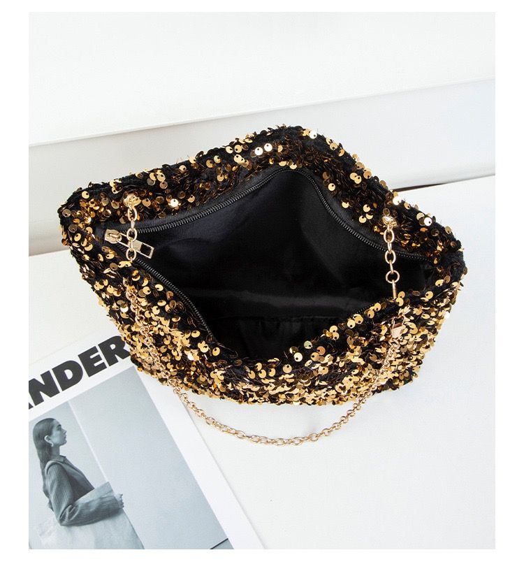 Women Sequin Bag Small Shoulder Tote Sparkly Purse Clutch Handbags Evening Bag Party Bling Glitter Sparkle Sequin Purse