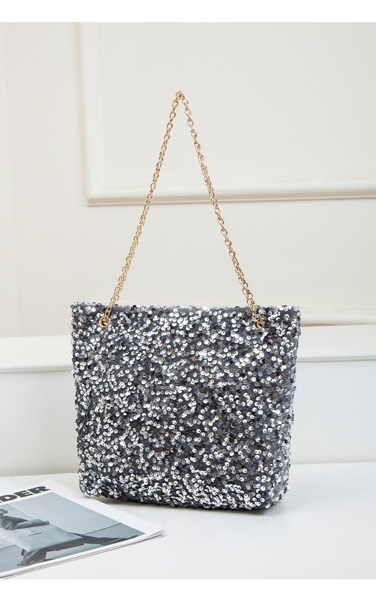 Women Sequin Bag Small Shoulder Tote Sparkly Purse Clutch Handbags Evening Bag Party Bling Glitter Sparkle Sequin Purse