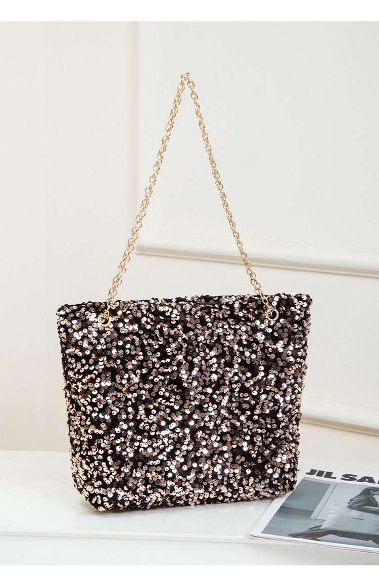 Women Sequin Bag Small Shoulder Tote Sparkly Purse Clutch Handbags Evening Bag Party Bling Glitter Sparkle Sequin Purse