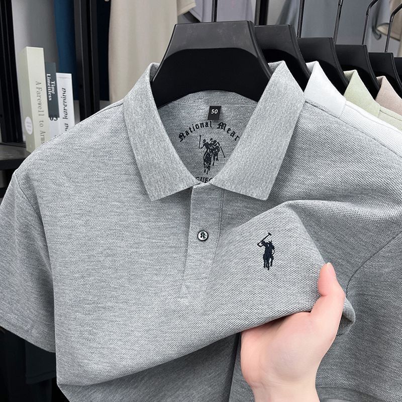 2026 Summer New Style Casual Men's T-Shirt Short Sleeve Embroidery Business Fashion Brand Lapel Breathable Youth Polo Shirt For Men