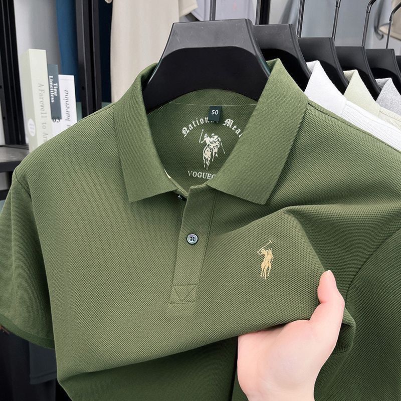 2026 Summer New Style Casual Men's T-Shirt Short Sleeve Embroidery Business Fashion Brand Lapel Breathable Youth Polo Shirt For Men