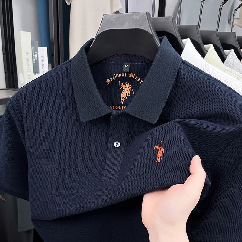 2026 Summer New Style Casual Men's T-Shirt Short Sleeve Embroidery Business Fashion Brand Lapel Breathable Youth Polo Shirt For Men