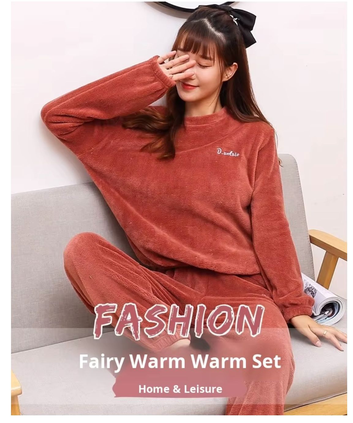 2026 Warm Fleece Winter Flannel Tops and Pants Pajama Sets for Women