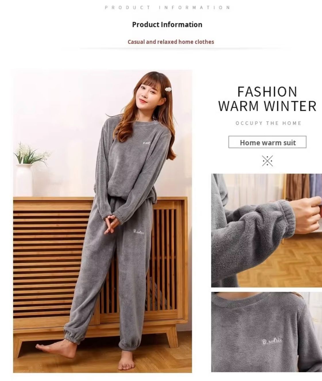 2026 Warm Fleece Winter Flannel Tops and Pants Pajama Sets for Women