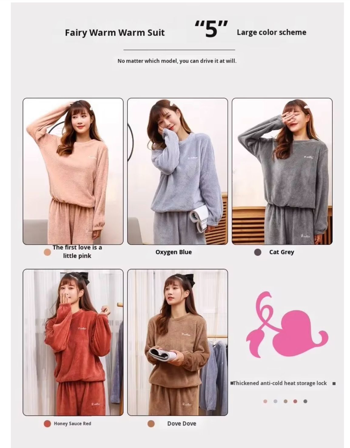 2026 Warm Fleece Winter Flannel Tops and Pants Pajama Sets for Women