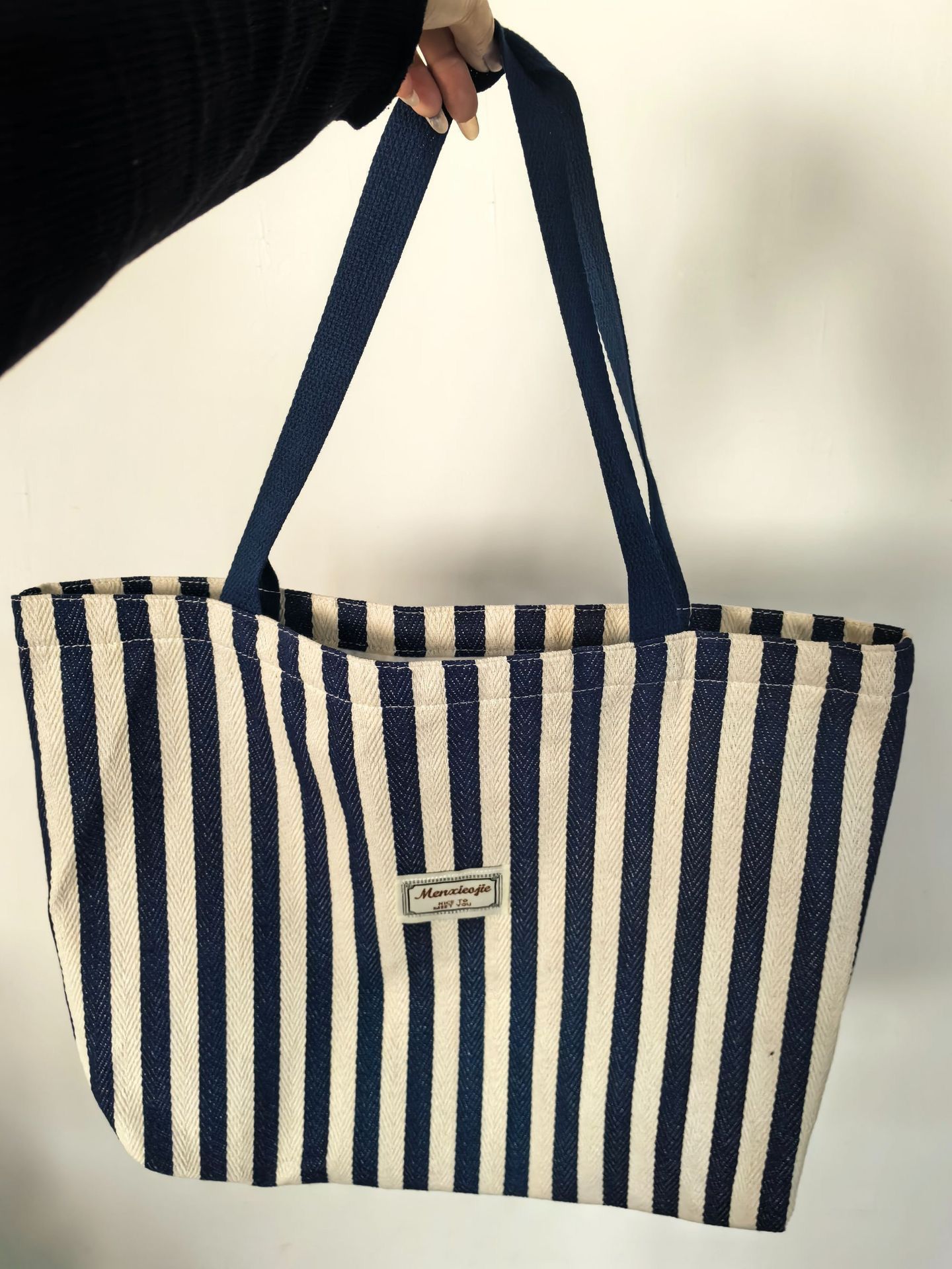 Large Capacity Cotton Fashion Panelled Tote Bag Handbag 2026 New Arrival Portable Open Shoulder for Women All Seasons