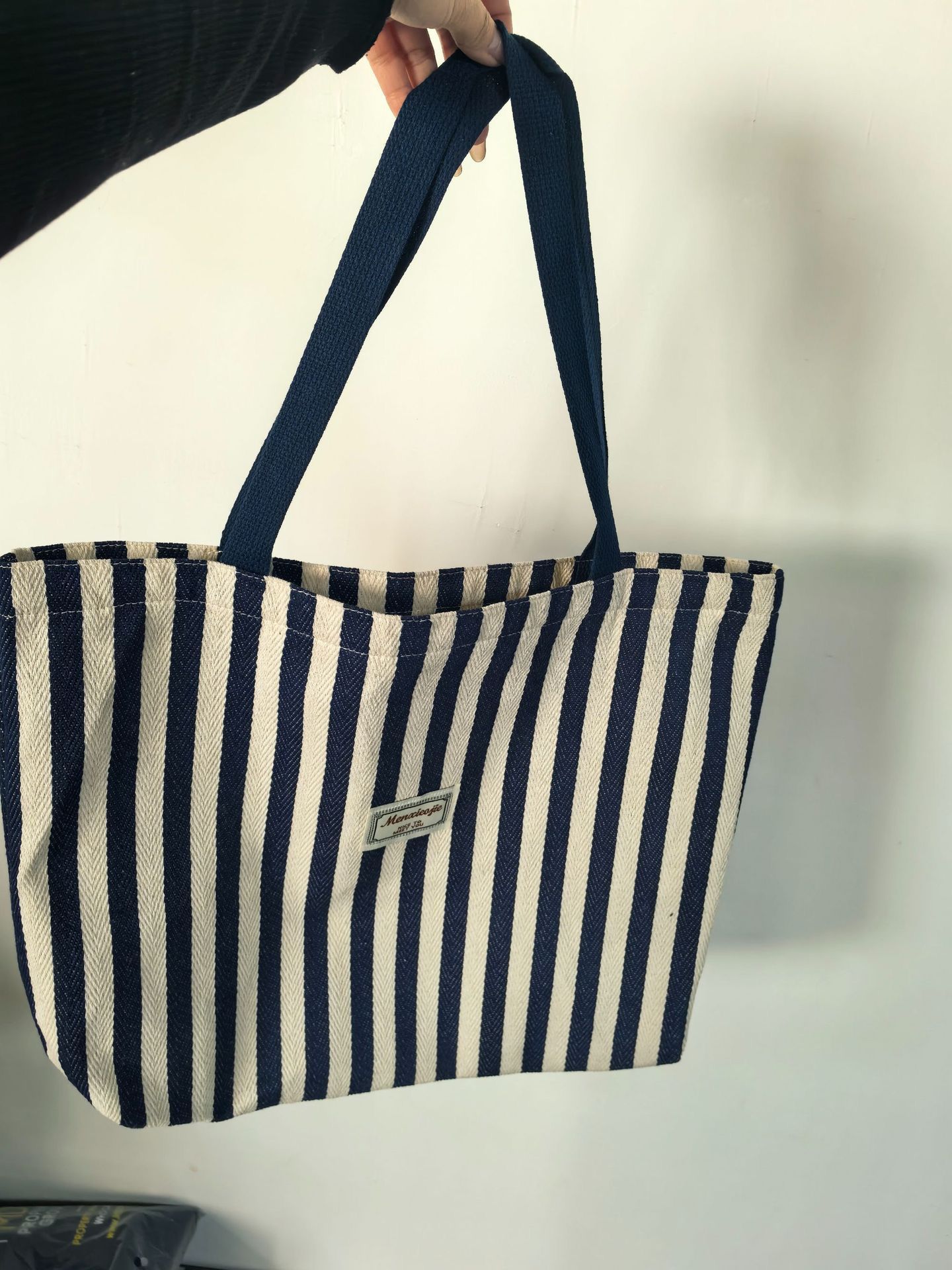 Large Capacity Cotton Fashion Panelled Tote Bag Handbag 2026 New Arrival Portable Open Shoulder for Women All Seasons