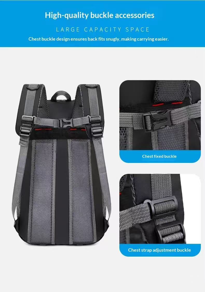 Large Capacity GPS Waterproof Features Multifunctional Outdoor Sports Backpack for School Hiking Mountaineering Fashion Zipper