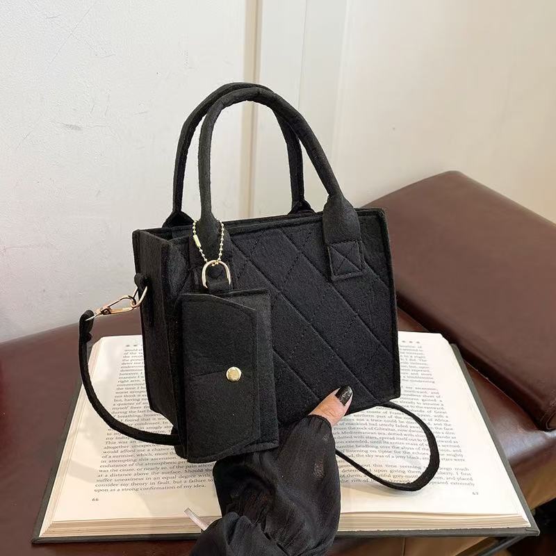 Wholesale Price 3pcs Felt Quilted Women Handbag Tote Shoulder Crossbody Bag Casual Hot Sale Daily Mini Bag