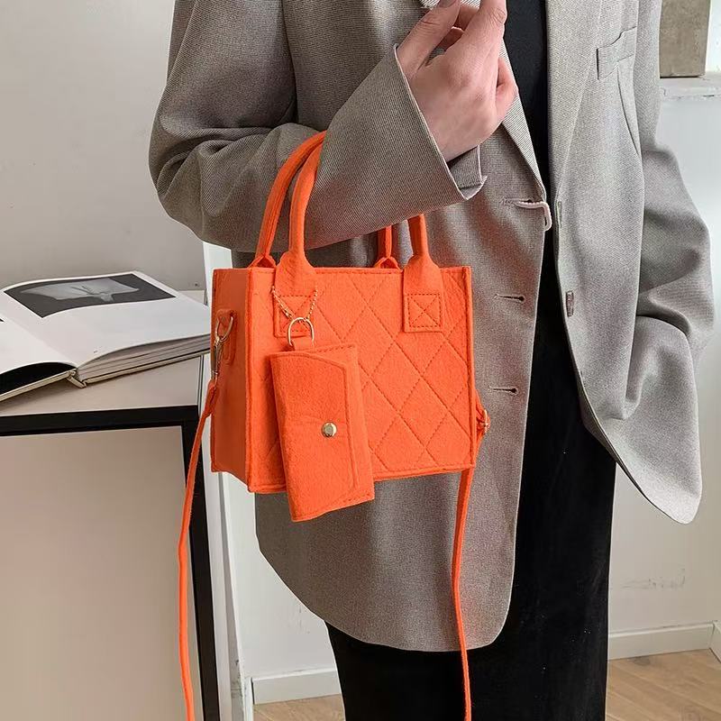Wholesale Price 3pcs Felt Quilted Women Handbag Tote Shoulder Crossbody Bag Casual Hot Sale Daily Mini Bag