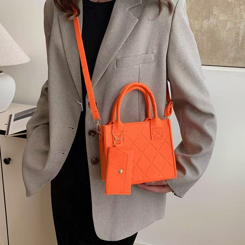 Wholesale Price 3pcs Felt Quilted Women Handbag Tote Shoulder Crossbody Bag Casual Hot Sale Daily Mini Bag