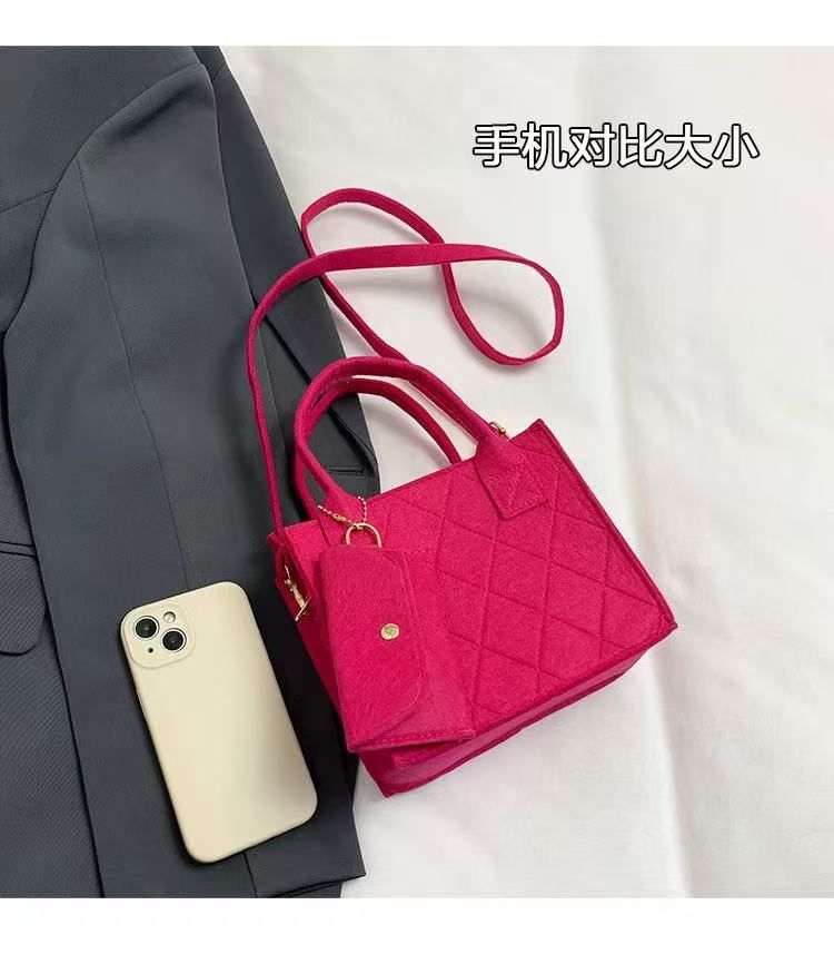 Wholesale Price 3pcs Felt Quilted Women Handbag Tote Shoulder Crossbody Bag Casual Hot Sale Daily Mini Bag