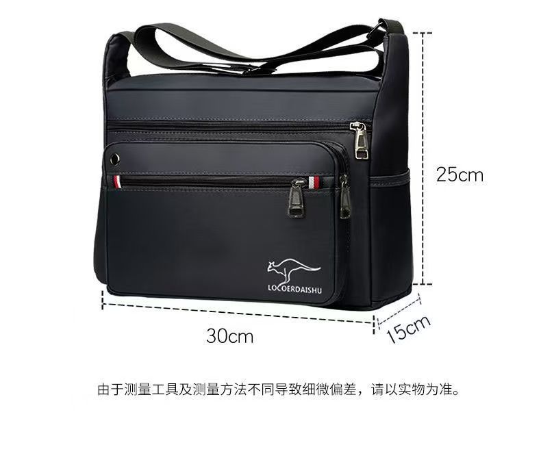 Men's Canvas Crossbody Bag Multi Layer Large Capacity Shoulder Bag For Everyday Travel Casual Use Solid Color