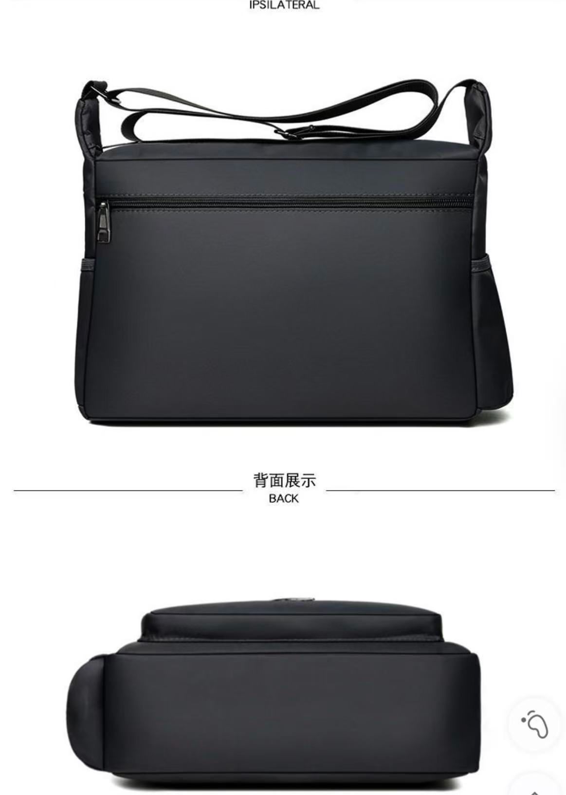 Men's Canvas Crossbody Bag Multi Layer Large Capacity Shoulder Bag For Everyday Travel Casual Use Solid Color