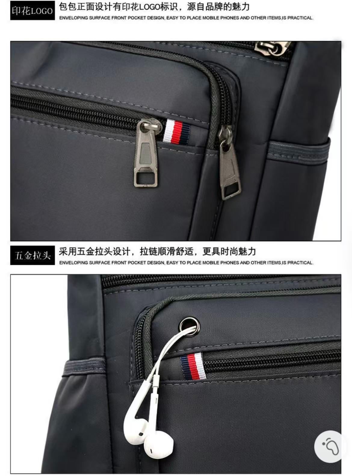 Men's Canvas Crossbody Bag Multi Layer Large Capacity Shoulder Bag For Everyday Travel Casual Use Solid Color