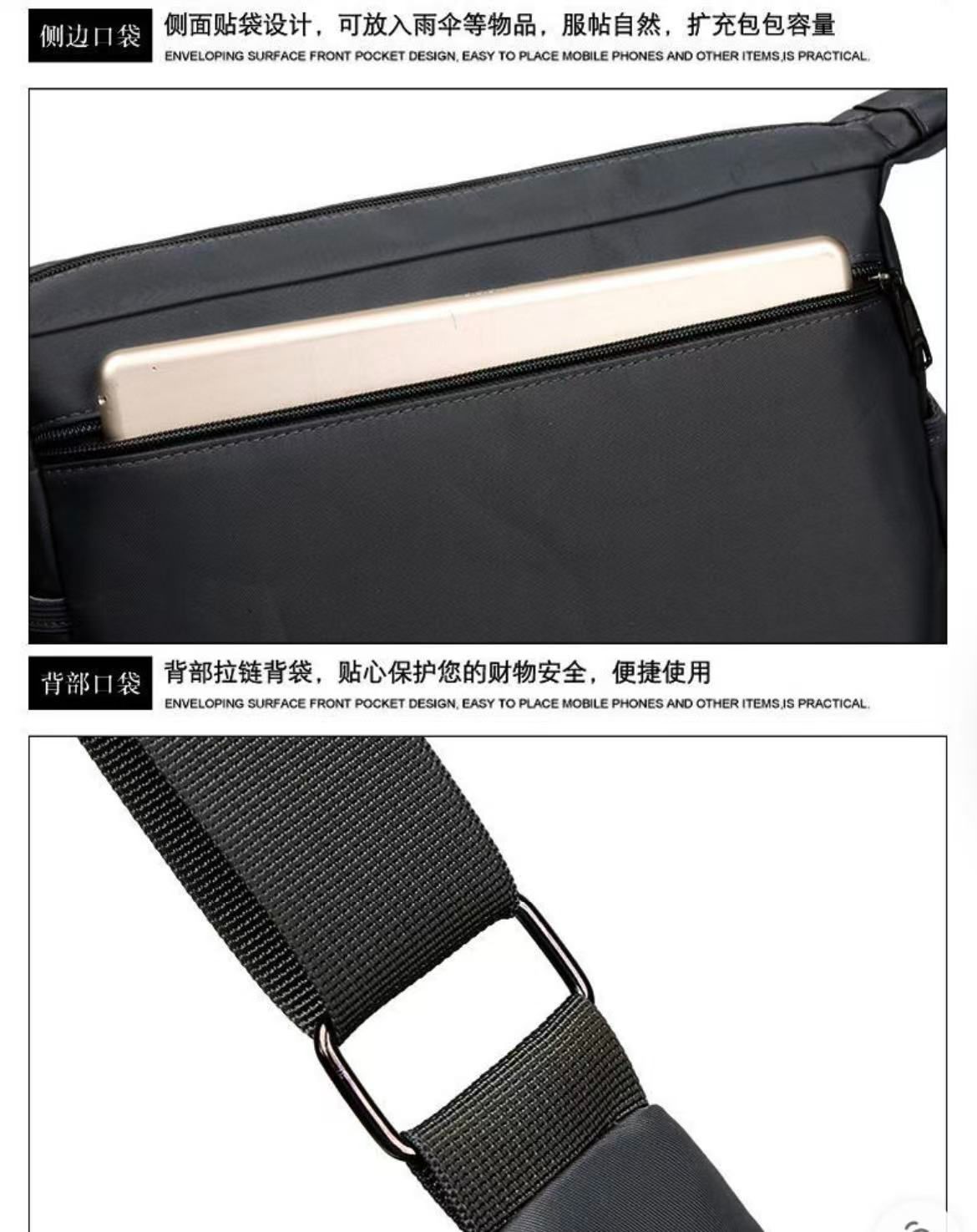 Men's Canvas Crossbody Bag Multi Layer Large Capacity Shoulder Bag For Everyday Travel Casual Use Solid Color