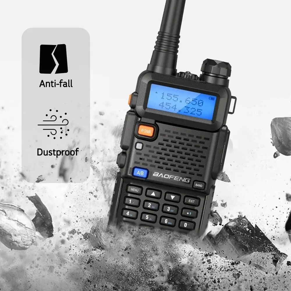 Baofeng Walkie Talkie UV 5R 5W 8W Dual Band Ham Two Way Radio Vhf Uhf FM Radio Handheld Transceiver Jagen 16KM