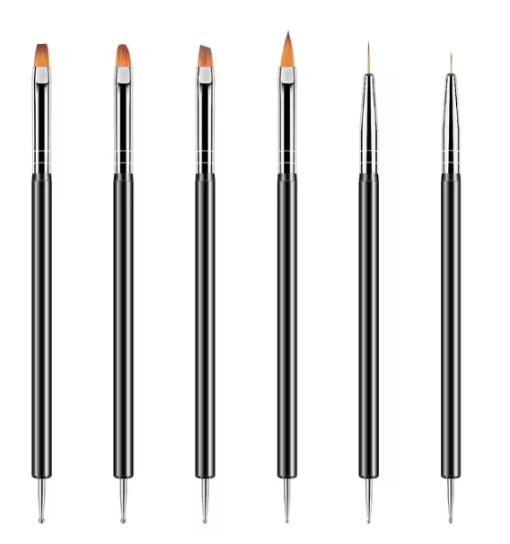 31Pcs Nail Art Brush Design Tip Painting Drawing Carving Dotting Pen FlatFan Liner Acrylic Gel UV Polish Manicure Tools