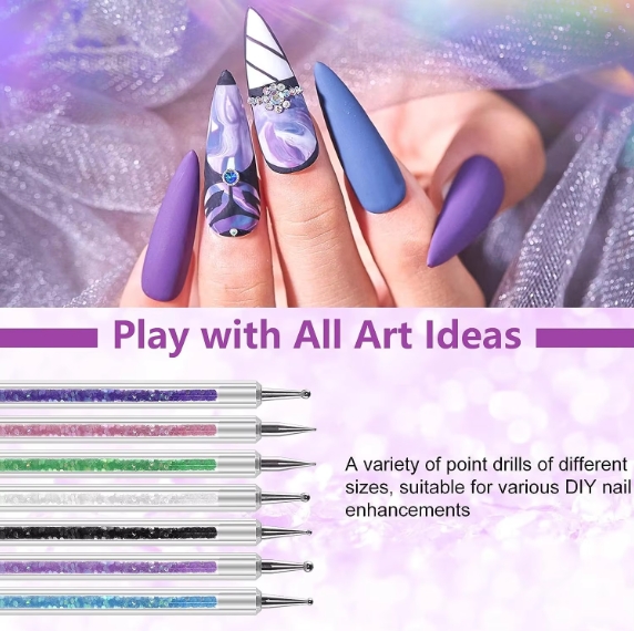 31Pcs Nail Art Brush Design Tip Painting Drawing Carving Dotting Pen FlatFan Liner Acrylic Gel UV Polish Manicure Tools