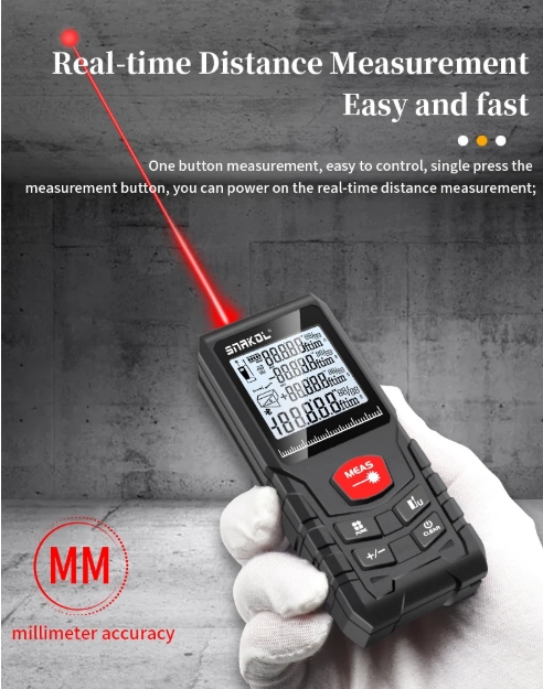 Snakol Laser Tape Measure 50M/70M/100M/120M Laser Distance Meter Rangefinder Profesional Digital Range Finder Ruler Test Tools